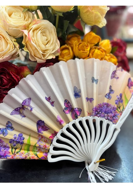 Plastik Desenli Yelpaze