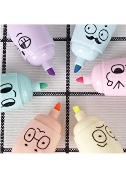 Havuç Fosforlu Kalem Mini 6'lı Renkli Tasarım ile Eğlenceli Notlar İçin