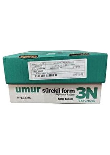 Sürekli Form 11X24 3/N 5,5 Perfore 100 Adet Yeşil Renkli Bilgisayar Kağıdı fiyatları