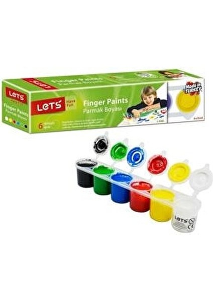 Parmak Boyası 6'lı Set 25 ml Renkli Boyalar Çocuklar İçin Eğlenceli Sanat Aktiviteleri modelleri