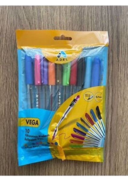 Vega Tükenmez Kalem Seti 10 Adet Farklı Renk ile Akıcı Yazım Deneyimi fiyatları