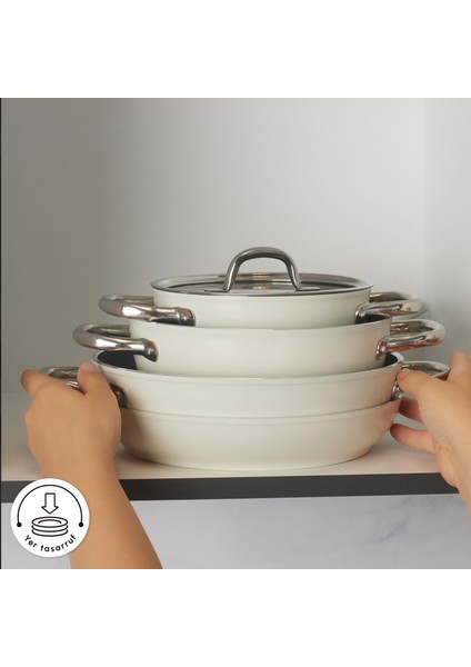 x Refika Swiss Crystal Metal Kulplu 7 Parça Tencere Seti fırsatları