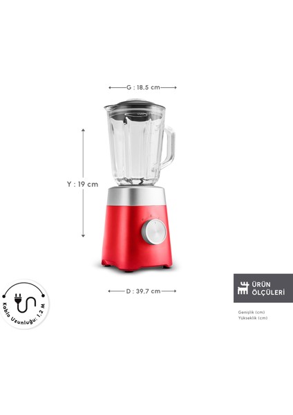 Multiblend Smoothie Blender Kırmızı 1000W fiyatları