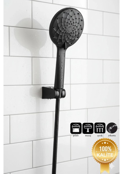 Noir Duş Seti 4 Fonksiyon Siyah