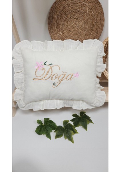 %100 Pamuk 4 Katlı Müslin Fırfırlı Battaniye Takı Yastığı Kılıfı