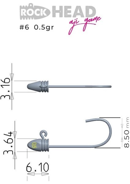 Rock-Head 6no Aji Game Jighead fiyatları