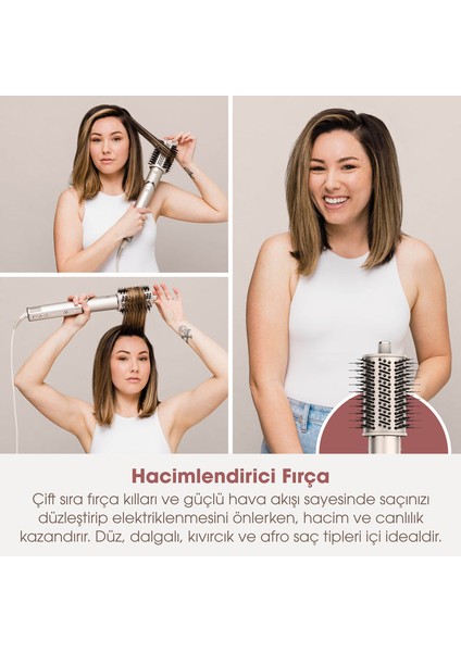 Flexstyle 3-In-1 Saç Kurutma & Şekillendirme Sistemi - Stone fırsatları