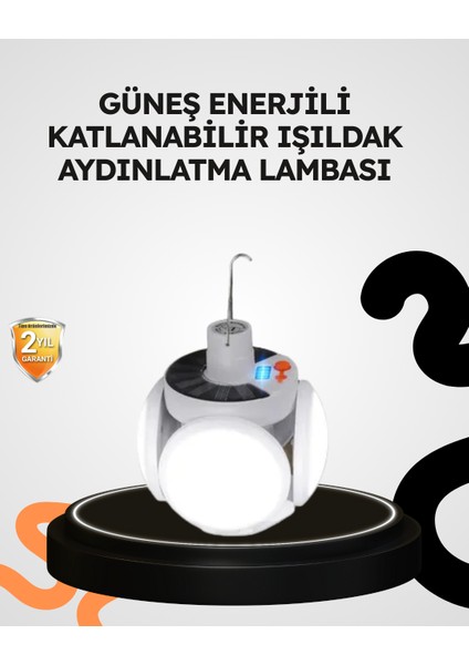 Güneş Enerjili Katlanabilir 5 Kanatlı Solar Bahçe Lambası
