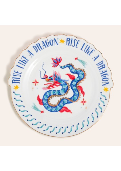 Luohu Porselen Pasta Tabağı 20 cm Renkli