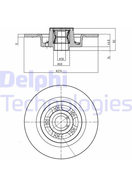 Delphı BG9026RS - Arka Fren Aynası Renault Laguna Iı 01 07 Scenıc Iı 05 08 274×11X5D