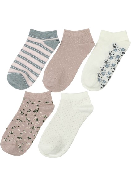 Snwflake 5 Lı Ptk-W 5pr Pembe Multı Kadın 5'li Patik Çorap