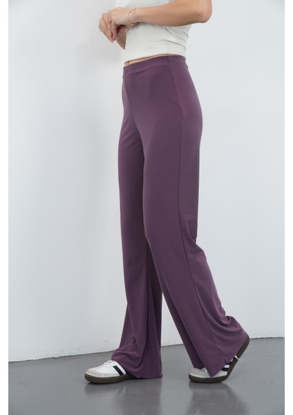 Nira Kadın Maxi Boy Ispanyol Paça Viskon Pantolon-Gül Kurusu
