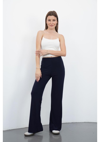 Nira Kadın Maxi Boy Ispanyol Paça Viskon Pantolon-Lacivert fiyatları