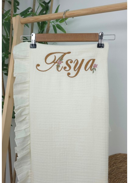 Müslin Yeni Doğan 4katlı Organik %100PAMUK Kişiye Özgü Nakışlı Hastane Çıkış Seti(Papatya Model-4) fırsatları