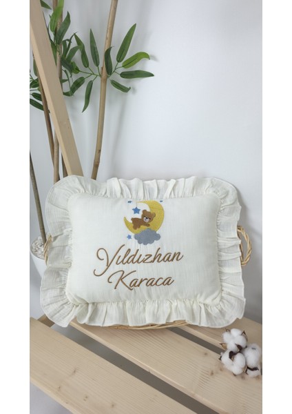 Müslin Yeni Doğan 4katlı Organik %100PAMUK Kişiye Özgü Nakışlı Hastane Çıkış Seti(Ay Yıldızlıayıcık) fiyatları