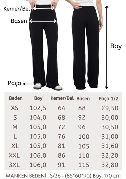 Nira Kadın Maxi Boy Ispanyol Paça Viskon Pantolon-Siyah fırsatları