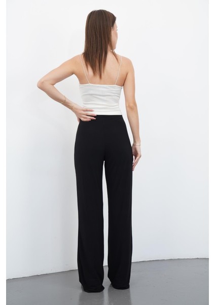 Nira Kadın Maxi Boy Ispanyol Paça Viskon Pantolon-Siyah indirimleri