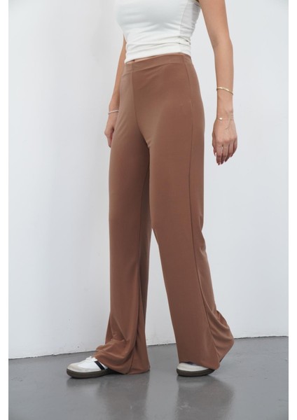 Nira Kadın Maxi Boy Ispanyol Paça Viskon Pantolon-Tarçın