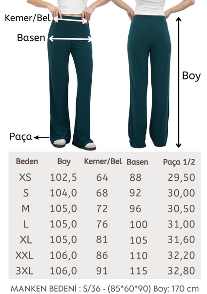 Nira Kadın Maxi Boy Ispanyol Paça Viskon Pantolon-Zümrüt Yeşil fırsatları