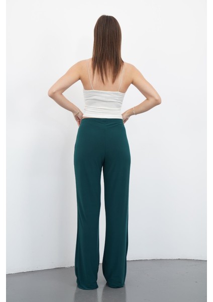 Nira Kadın Maxi Boy Ispanyol Paça Viskon Pantolon-Zümrüt Yeşil indirimleri