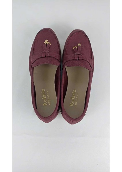 Kadın Bordo Süet Babet