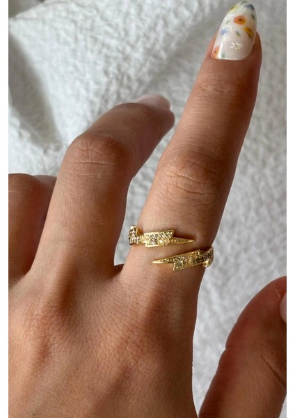 Özel Seri Şimşek Tasarım Ayarlanabilir Kadın Yüzük