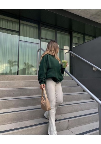 Kadın Koyu Yeşil Uzun Kollu Sweatshirt fiyatları