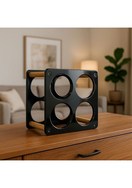 Tezgah Üstü, Masa Üstü 4'lü Metal Şaraplık