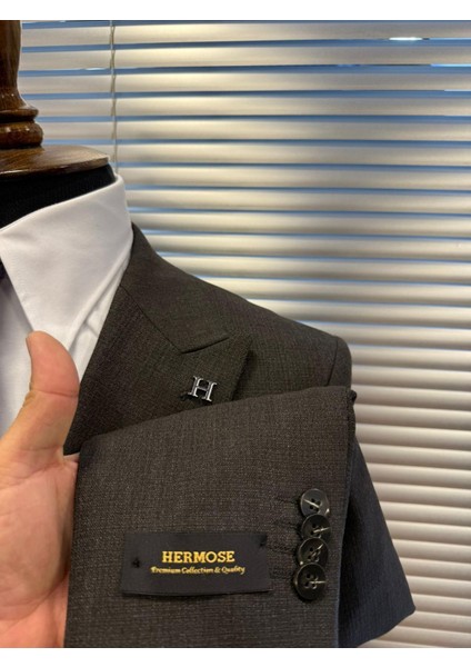 Koyu Kahverengi Modern Fit Yelekli Erkek Takım Elbise indirimleri