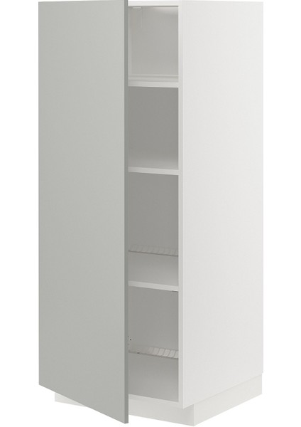 Mutfak Boy Dolabı, Havstorp Açık Gri-Koyu Gri, 60X60X140 Cm, 1 Kapaklı ve 2 Raflı