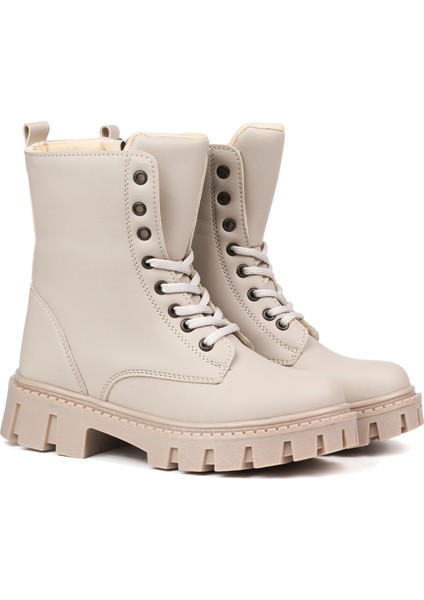 Kadın Bej Postal Bot – Kalın Taban Fermuarlı Bağcıklı Rahat Günlük Şık ve Dayanıklı fiyatları
