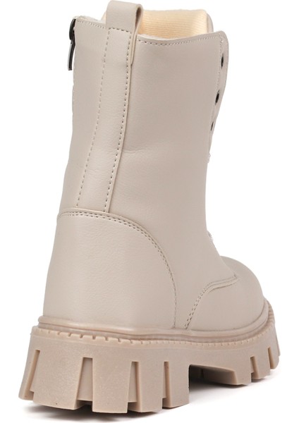 Kadın Bej Postal Bot – Kalın Taban Fermuarlı Bağcıklı Rahat Günlük Şık ve Dayanıklı indirimleri