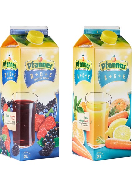 2 Lt A+C+E ve B+C+E Meyve Suyu 2 Li Paket