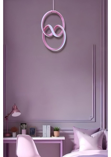 Evia Pembe Tek Renk Modern Sarkıt LED Avize