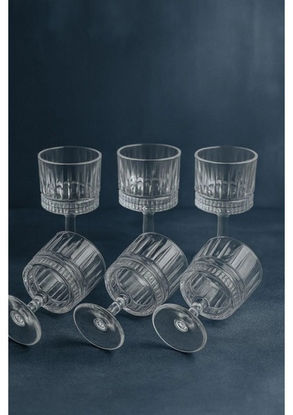 6 Lı Cam Ayaklı Kahve Yanı Su Bardağı Bardak 85ML