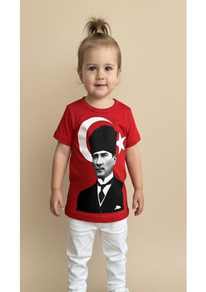 Atatürk Baskılı Türk Bayraklı Bebek Tişört | %100 Pamuk fiyatları