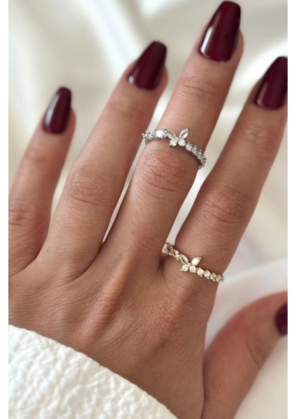 Ithal Seri Zarif Zirkon Taşlı Kelebek Tasarım Ayarlanabilir Kadın Çelik Yüzük fırsatları