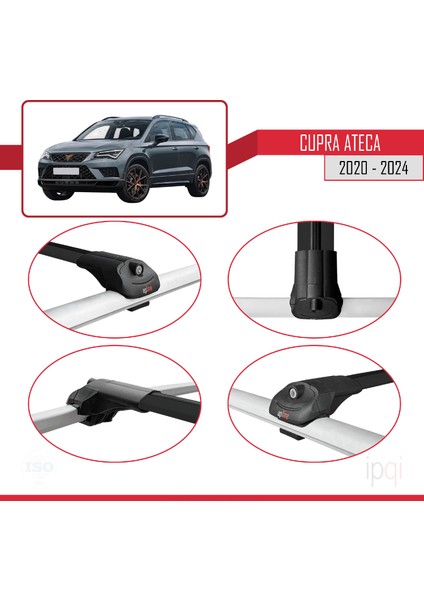 Cupra Ateca 2020-2024 Arası ile Uyumlu Ace-1 Ara Atkı Tavan Barı Siyah 3 Adet fırsatları