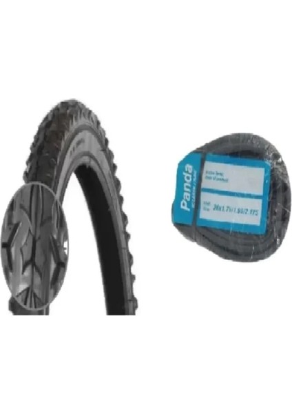 26 Jant 26X1.95/2.00 (52-559) Bisiklet Dış Lastiği D2619 + Panda Iç Lastik Seti