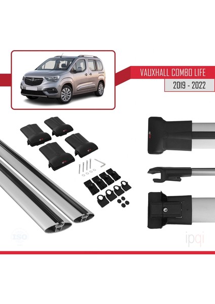 Vauxhall Combo E Life 2019-2022 Arası ile Uyumlu Fly Model Ara Atkı Tavan Barı Gri 2 Adet indirimleri