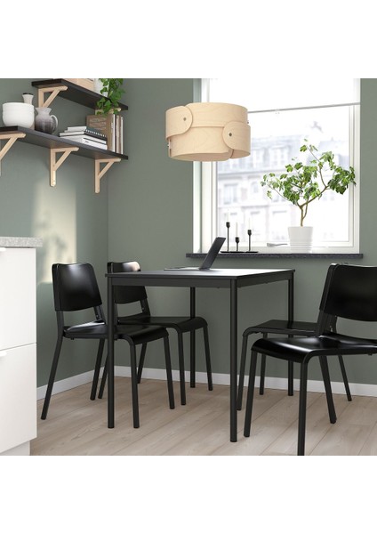 Mutfak Masası Takımı, Siyah, 4 Sandalyeli fiyatları
