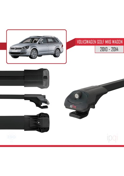 Vw Golf Mk6 Wagon 2010-2014 Arası ile Uyumlu Ace-1 Ara Atkı Tavan Barı Siyah 3 Adet modelleri