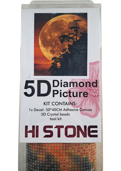 5d Elmas Taş Işleme Kiti 40X50 cm Büyük Dolunay Desen