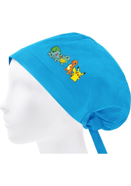 Pikachu Pokemon Temalı Bone Doktor Hemşire Aşçı Şef Bonesi Diş Hekimi Cerrahi Bone