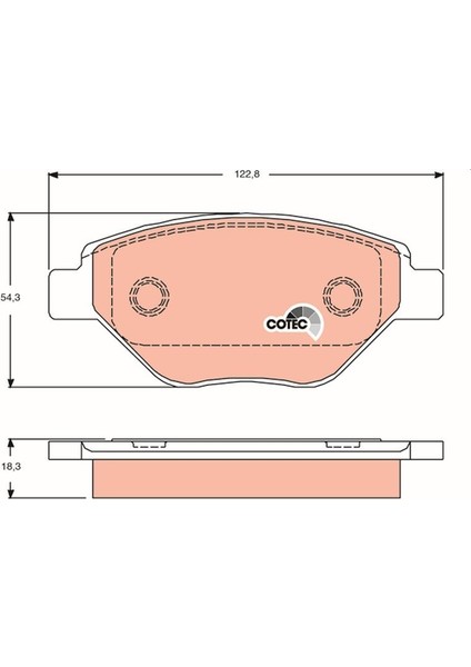 GDB1571 - Ön Fren Balatası Megane Iı 02 08 1.4 54×122X18