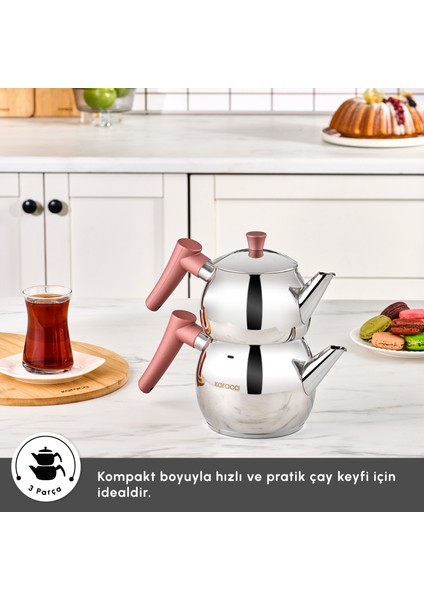 Frezya Indüksiyon Tabanlı Mini Çaydanlık Takımı Rose modelleri