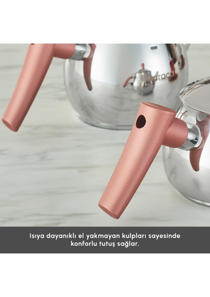 Frezya Indüksiyon Tabanlı Mini Çaydanlık Takımı Rose