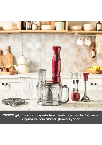Pro Multimax 6 In 1 Çok Amaçlı Mutfak Robotu Red