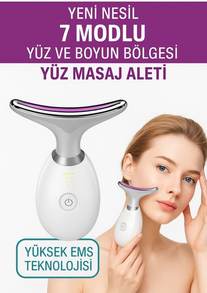 7 Farklı Işık Modlu Titreşimli Boyun ve Yüz Ems Güzellik Cihazı modelleri