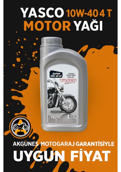 Super 10W‑40 4t Motosiklet Motor Yağı | 1 litre | Soğuk Başlangıçta Kolay, Sıcakta Süper Koruma